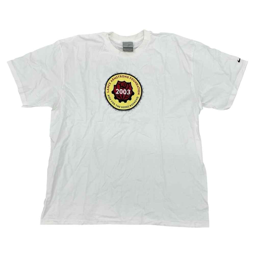 NIKE 2003 Y2K Lance Armstrong Foundation Ride For The Roses Graphic Tee XL